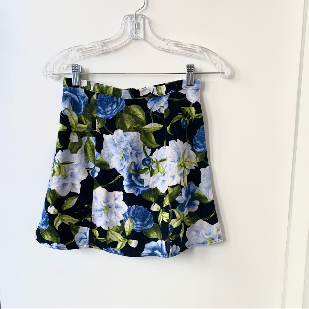 American Apparel Floral A-Line Mini Skirt